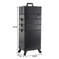 Maquilleur professionnel Salon de beauté tatouage boîte à outils roue universelle portable quatre en un chariot multicouche boîte cosmétique