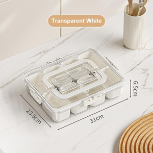 กล่องใส่ขนมพลาสติกแบบพับได้ นำกลับมาใช้ใหม่ได้ พกพาสะดวก 8 ช่อง พร้อมถาดแบ่งช่อง - Product Image 3