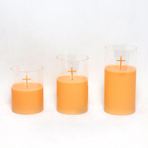 Nouvelles bougies en verre à led sans flamme scintillantes à piles personnalisées avec minuterie vente en gros - Product Image 3