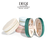 DEQI en stock : Étui de voyage pour bijoux, organiseur portable en velours, boîte de rangement pour bagues et colliers avec fermeture éclair