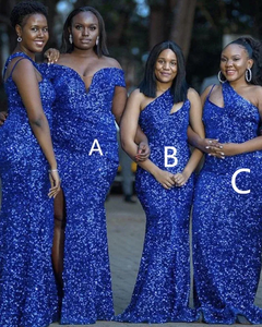 sequin bridesmaid dresses champagne Light Blue and Peach Wedding Colors Palette – robesbysilkandmore main image 1