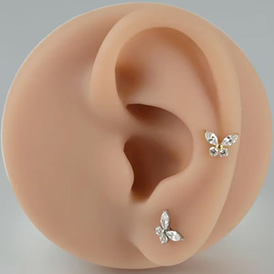 Boucles d'oreilles clous papillon en titane G23, bijoux de piercing pour l'oreille, bijoux de mode pour les fêtes - Product Image 3