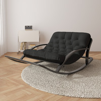 Fauteuil à bascule double fixe, inclinable, moderne et minimaliste, en métal, pliable, pour balcon, mobilier de maison, chaise de repos