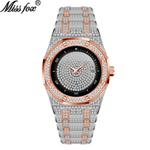 Montre pour homme à quartz haut de gamme, entièrement sertie de diamants, étanche, best-seller. Vente directe d'usine. En stock. - Product Image 4