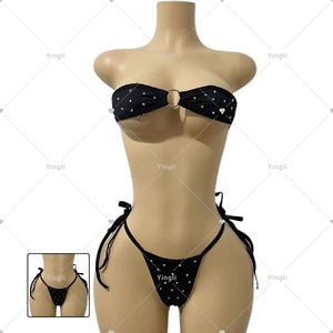 Yingli Vente en gros Haut <span class=keywords><strong>corset</strong></span> et jupe jarretière à lacets découpés Polewear - Product Image 3