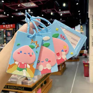 Cartoon Luggage Tag with Drop Glue PVC Soft Glue Work Permit Listing Bus Card Protection Cover for Student ID Tag for Bags