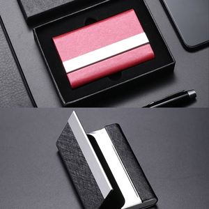 Boîte à cartes de visite en acier inoxydable et PU, vente en gros d'usine, cadeau créatif avec logo d'entreprise pour usage promotionnel et professionnel - Product Image 5