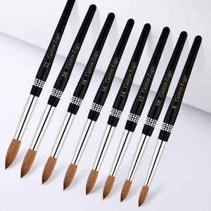 Pinceles de madera con mango negro para <span class=keywords><strong>uñas</strong></span>, Pinceles acrílicos para manicura, Pinceles de diamante, Kolinsky, tamaño <span class=keywords><strong>2022</strong></span>, 8, 10, 12, 14, 16, 18, 100, novedad de 100% - Product Image 3