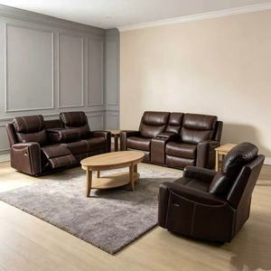 Juego de Sofás Reclinables de Cuero Sintético Frank Air con Ajuste Manual, 3+2+1 Plazas, Muebles para Sala de Estar con Consola Abatible - Product Image 4