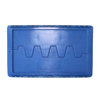 Caisse en plastique solide empilable, caisse multifonction emboîtable avec couvercles, caisse industrielle en plastique solide et grillagée pour entrepôt