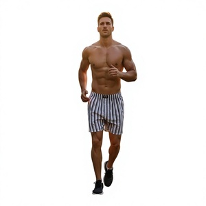Calzoncillos bóxer de punto a rayas de alta calidad para hombre, ropa interior de algodón transpirable, tiro medio, ajuste activo, uso diario - Product Image 6