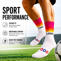 Chaussettes mi-mollet respirantes personnalisées à motif dégradé et maille, avec logo et motif de bout personnalisés, idéales pour le cyclisme et l'entraînement de course à pied