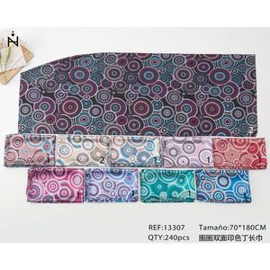 Sciarpa Lunga in Raso Stampata su Due Lati 70x180cm con Motivo a Cerchi, Accessorio di Moda - Product Image 3