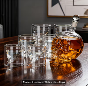 Ensemble de bouteilles de whisky et de vin en verre réutilisables, design créatif en forme de pistolet, écologiques, style américain, 50 ml, pour la vente en gros aux bars et restaurants - Product Image 5