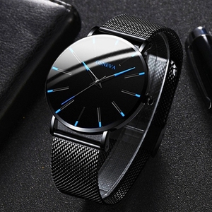 Njc Đồng hồ thạch anh thường ngày phiên bản Hàn Quốc cho Nam Đồng hồ dây lưới hợp kim đơn giản Đường kính mặt số 40mm đường kính rộng 20mm đóng hộp cho doanh nhân - Product Image 3