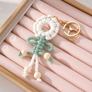 New Cute Hand Woven Flower Keychain Simple Boho <b>Backpack</b> Pendant Creative Fresh Girl Style Bag Charm Pendant - Product Image 3