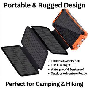 Batterie <span class=keywords><strong>solaire</strong></span> pliable 20000mAh avec 4 panneaux 6W, <span class=keywords><strong>chargeur</strong></span> sans fil 10W, charge rapide, batterie <span class=keywords><strong>solaire</strong></span> portable avec lumière LED - Product Image 5