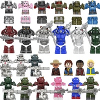 Bloques de Construcción MOC Militares Bos Game T60 Power Armor, Figuras de Acción de Anime, Caballeros, Robots, Ladrillos de Juguete