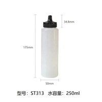 250ml PE Plastique Ketchup Mayonnaise Bouteille Conteneur Remplissage Chaud Sauce Squeeze Pot Flip Top Cap Bouteille En Plastique pour Sirop De Maïs