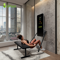 Máquina Multigimnasio Ajustable de Metal SPlan de Gran Venta con Pila de Pesas de 100 kg, Pantalla Táctil LCD y 5/7 Niveles Ajustables, Soporte para Sentadillas para el Hogar