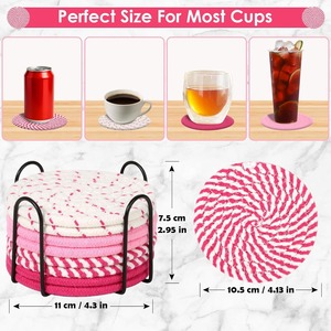 8 Pack Wood Coasters for Drinks Absorbent with Holder Minimalist Home <b>Decor</b> <b>Plate</b> Dish Party Non-Toxic - Product Image 4