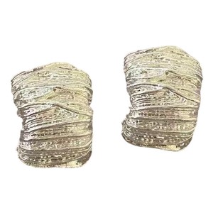 Boucles d'oreilles clous géométriques à grain irrégulier, style punk, plissées, pour femme, bijoux de fête, cadeau - Product Image 5