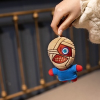 Porte-clés en peluche 'Mouthwashing Game', Poupée monstre en peluche douce et bandagée avec chaîne dorée, Accessoire tendance pour les joueurs et les collectionneurs