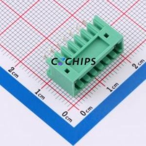 MX2EDGV-2.5-07P-GN01-Cu-A Plug-in Terminal Block Through hole,P=2.5mm Connector Board-to-Board / Socket Closed 1x7P 2.5mm Green - Product Image 1