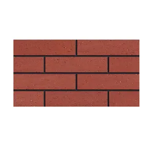 Kiln extruded wiring cutting matte clay brick panel looking red terracotta facing thin brick