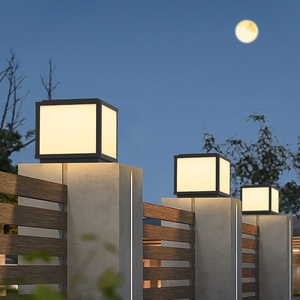 Moderno esterno IP65 impermeabile cancello quadrato recinto <span class=keywords><strong>giardino</strong></span> Post E27 in alluminio nero Villa pilastro luce cortile - Product Image 3