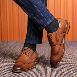 High Quality Original <b>Mens</b> Formal Business Waterproof Anti-Slip Handmade Custom Cowhide Leather Oxfords Toe Lace Wedding <b>Shoes</b> - Product Image 5