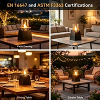 OEM Schwarze Stahl-Tischfeuerstelle Rauchfreier Bioethanol-Kamin in Pyramidenform Desktop-Feuerschale für Hotel, Terrasse und Gartendekoration
