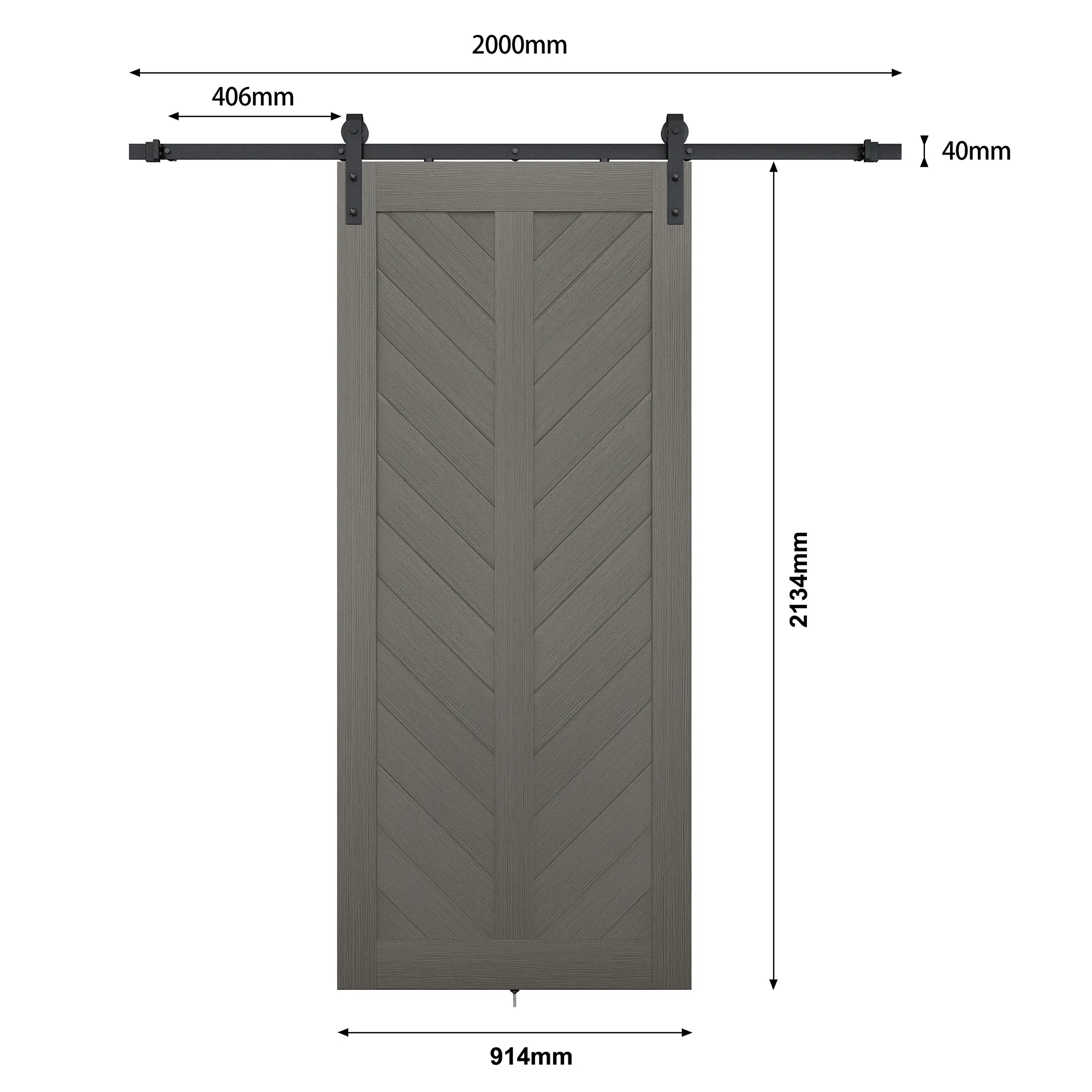 Puerta de Granero tallada/Sistema de puerta corredera de madera con película de PVC interior
