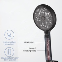 Pommeau de douche à main haute pression en plastique ABS avec tuyau Buse de nettoyage facile Ensemble de douche à main Chrome noir