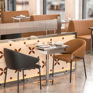 Juego de Mesas y Sillas de Acero Inoxidable Moderno de Lujo Ligero para Restaurantes, Hoteles, Comedores Escolares, Cafeterías, Bares, Sofás, Ecológico y Duradero - Product Image 4