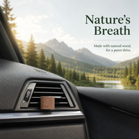 Désodorisant voiture premium en noyer, diffuseur naturel d’huiles essentielles avec logo personnalisé pour grille d’aération