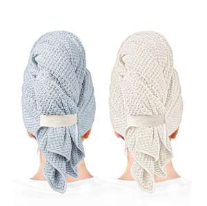 Toalla Turbante de Microfibra Gruesa Tipo Gofre con Logo Personalizado para Secado Rápido del Cabello para Spa y Salón - Product Image 2