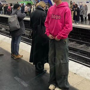 Usine personnalisé blanc léger diverses couleurs sans cordon de serrage hommes Boxy Hoodies - Product Image 3