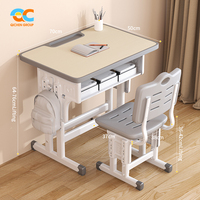Bureau d'étude pour enfants réglable en hauteur Table d'art pour enfants multifonctionnel pour chambre et salle d'étude Ensemble de bureau et chaise pour enfants