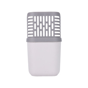 Pala lampo comoda impugnatura eco-compatibile in plastica per cacca di alto aspetto pigro in stile Tofu per gatti Scoop integrato - Product Image 5