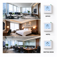 Thermostat de ventilo-convecteur à 2 tuyaux Hotowell HTW-WF11-FC-2KN avec carte-clé et Modbus pour la climatisation des hôtels