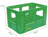 24 bouteilles de bière, boîte en plastique HDPE écologique recyclable, caisse solide pour le transport, la logistique et le stockage