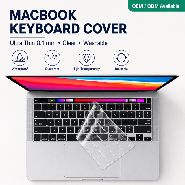 MacBook Pro 16 Inch Keyboard Protective Film Silicone Dustproof HD Transparent 0.1mm Thick