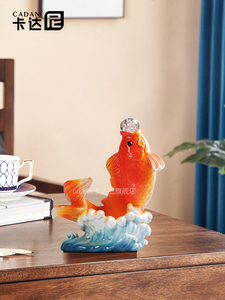 คราฟโคอิปลาเรซินหัตถกรรมสไตล์จีนชั้นวางไวน์แดงเครื่องประดับสำหรับห้องนั่งเล่นทางเข้าตู้ไวน์ - Product Image 5