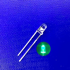 <span class=keywords><strong>LED</strong></span> Diodo Trasparente a Testa Rotonda Ultra Luminoso Verde 520-530nm 24000-26000mcd 30gradi 3mm 200mW 3.0-3.2V - Product Image 2