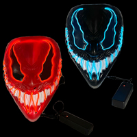 Masques d'horreur d'Halloween - Masques à lumière froide EL - Masques lumineux Venom - Masques à LED clignotants - Masques de visage d'Halloween