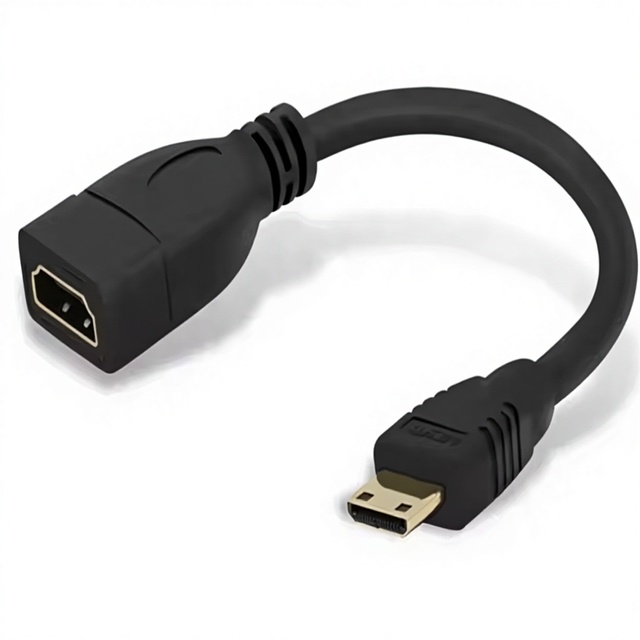 4K Mini HD-Compatible to HD-Compatible Cable Mini HD Male to HD Female Adapter Converter for DSLR Camera Laptop Monitor