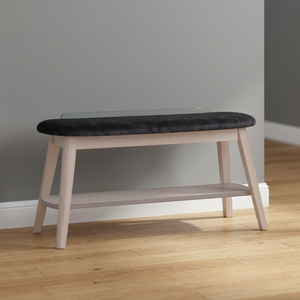 LUOOMA Modern Minimalist White Wash <b>Dining</b> <b>Chair</b> with Upholstered Wood Legs for Small Spaces and Apartments - Product Image 1