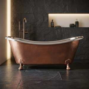 Freestanding Claw Foot Bathtub Oval Metal Copper Finish Roman Style Soaking <b>Tub</b> <b>for</b> Bathroom Hotel Villa Indian Home Crafts - Product Image 1