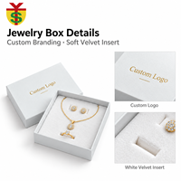 Boîte à bijoux de voyage en papier recyclable personnalisable avec finition brillante et mate et couvercle et base gaufrés, boîtes à bijoux de luxe